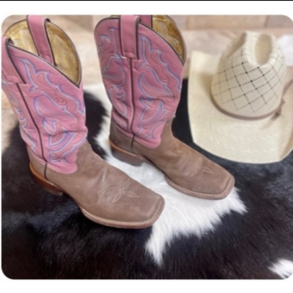 Ladies Nocona brown/pink Western Boots